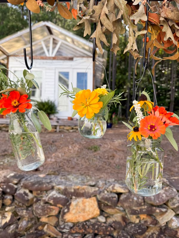 DIY Hanging Flower Pots with recycled jar and Thrift Store finds