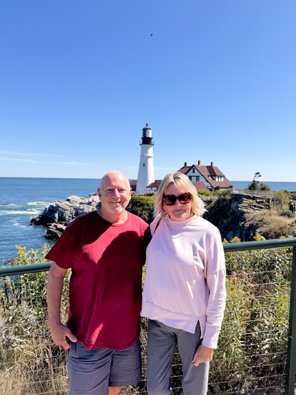 Brad and Rachel at the Portland Head Lighthouse in Cape Elizabeth Maine.