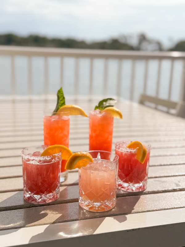 Cocktails on the deck of the Beaufort Hotel, in Beaufort NC