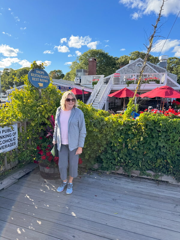 Rachel in Perkins Cove Ogunquit Maine during the New England Adventure