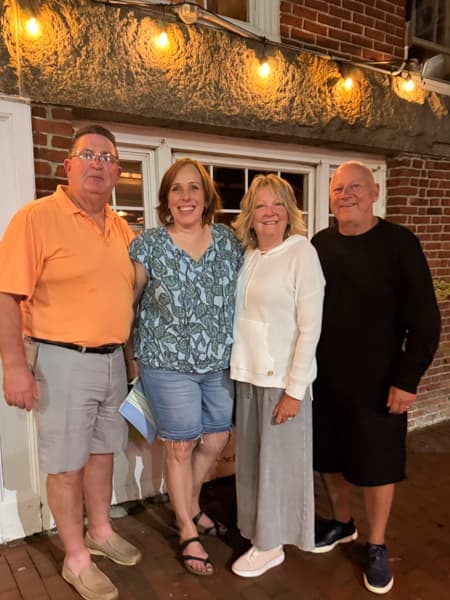 Jennifer and Chuck with us at the Oar House in Portsmouth, NH