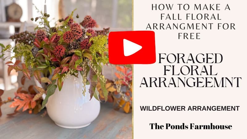 Wildflower arrangement video tutorial.  