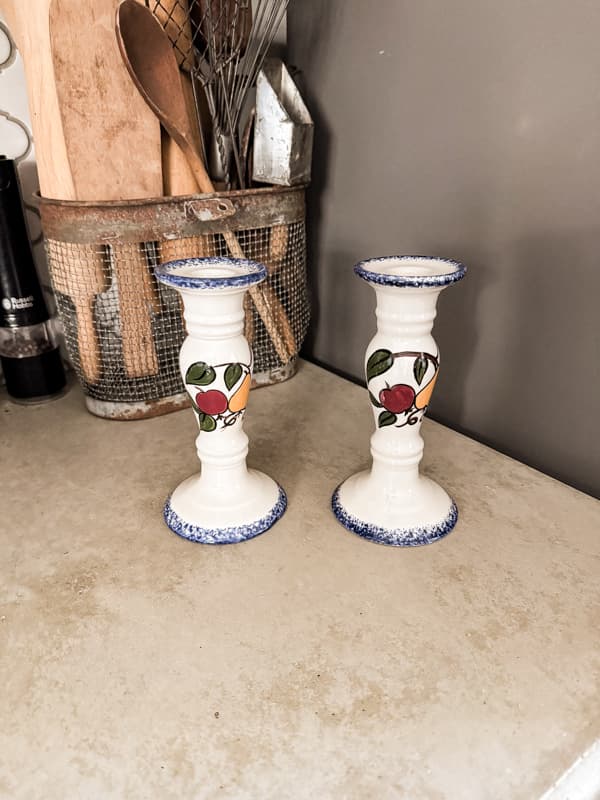 Flea Market Ceramic Candlestick Holders