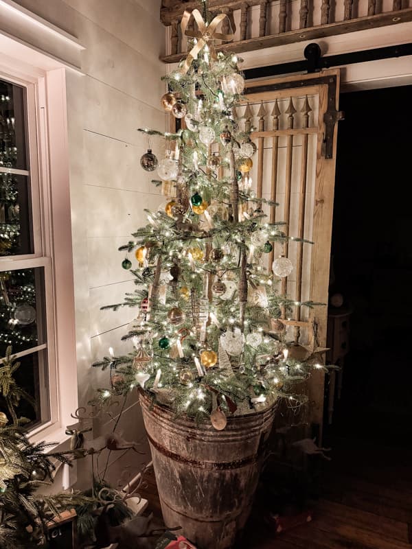 Neutral Christmas Tree for Farmhouse Christmas Decorations Home Tour 2024