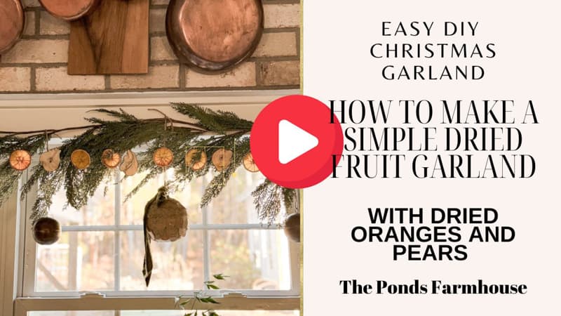 Easy Christmas Garland - Simple Dried Fruit Garland With Dried Oranges and Pears