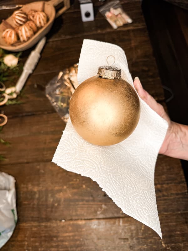 Gold Christmas Ornament similar to high end boutique ornament for budget-friendly decor.