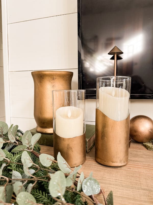 Dollar Tree Vases transformed into High-end  Glass Candle Holders.