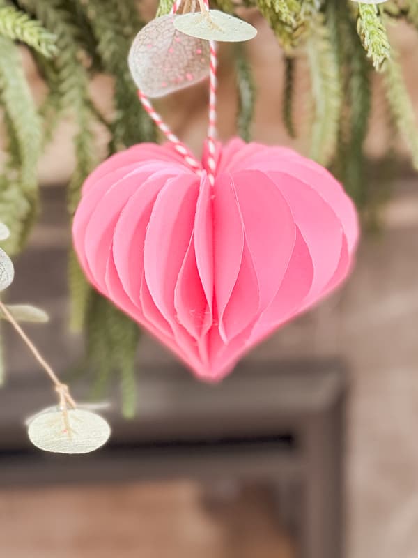 Pink 3D paper heart