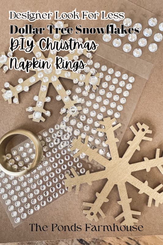 DIY rhinestone Snowflakes and napkin rings for DIY Christmas Napkins