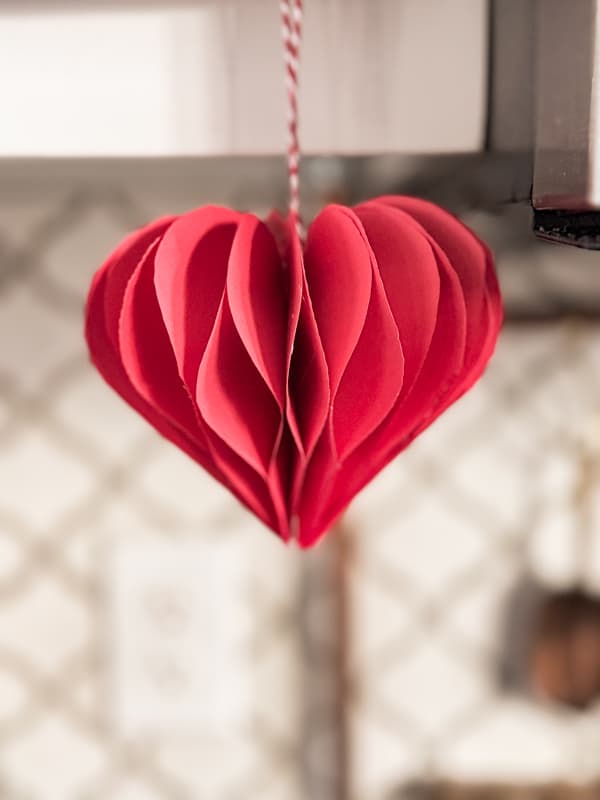 Red 3D paper heart 