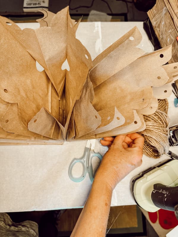 open Brown Paper Bag Snowflake