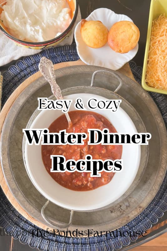 Easy and Cozy Winter Dinner Recipes with cornbread muffins and Crock Pot Chili